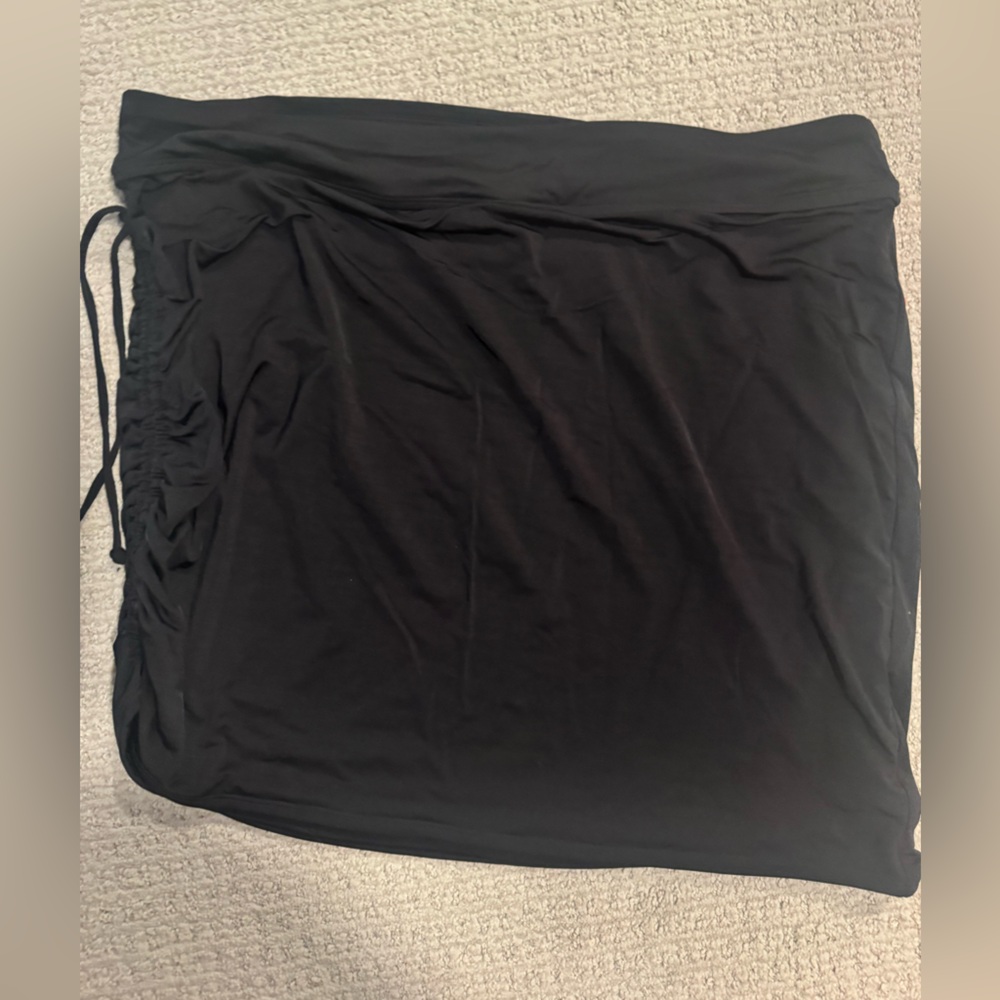 Athleta Black Ruched Pencil Mini Skirt